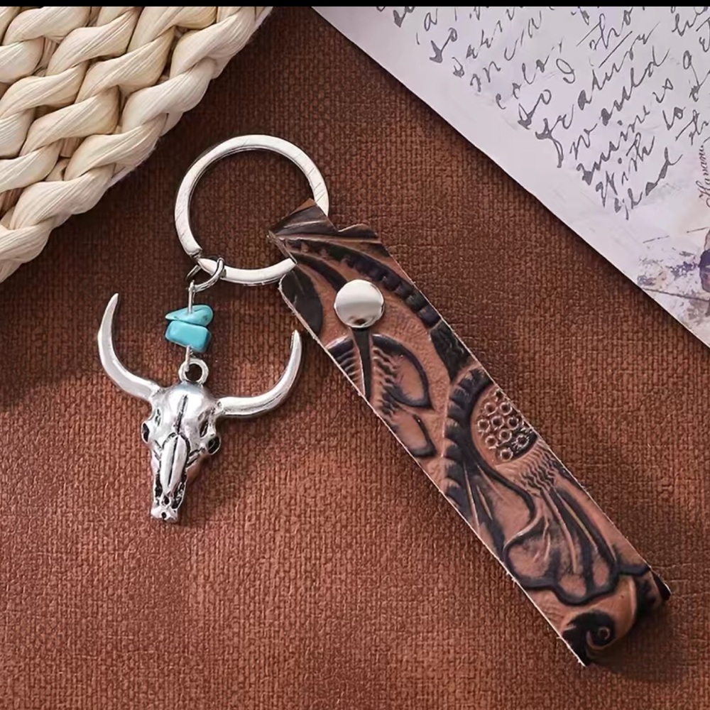 Longhorn Skull Keychain